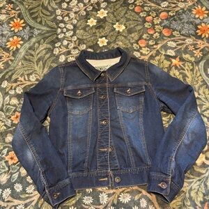Rewash Denim Jacket Womens Small Blue Trucker Jean Dark Wash Button Front